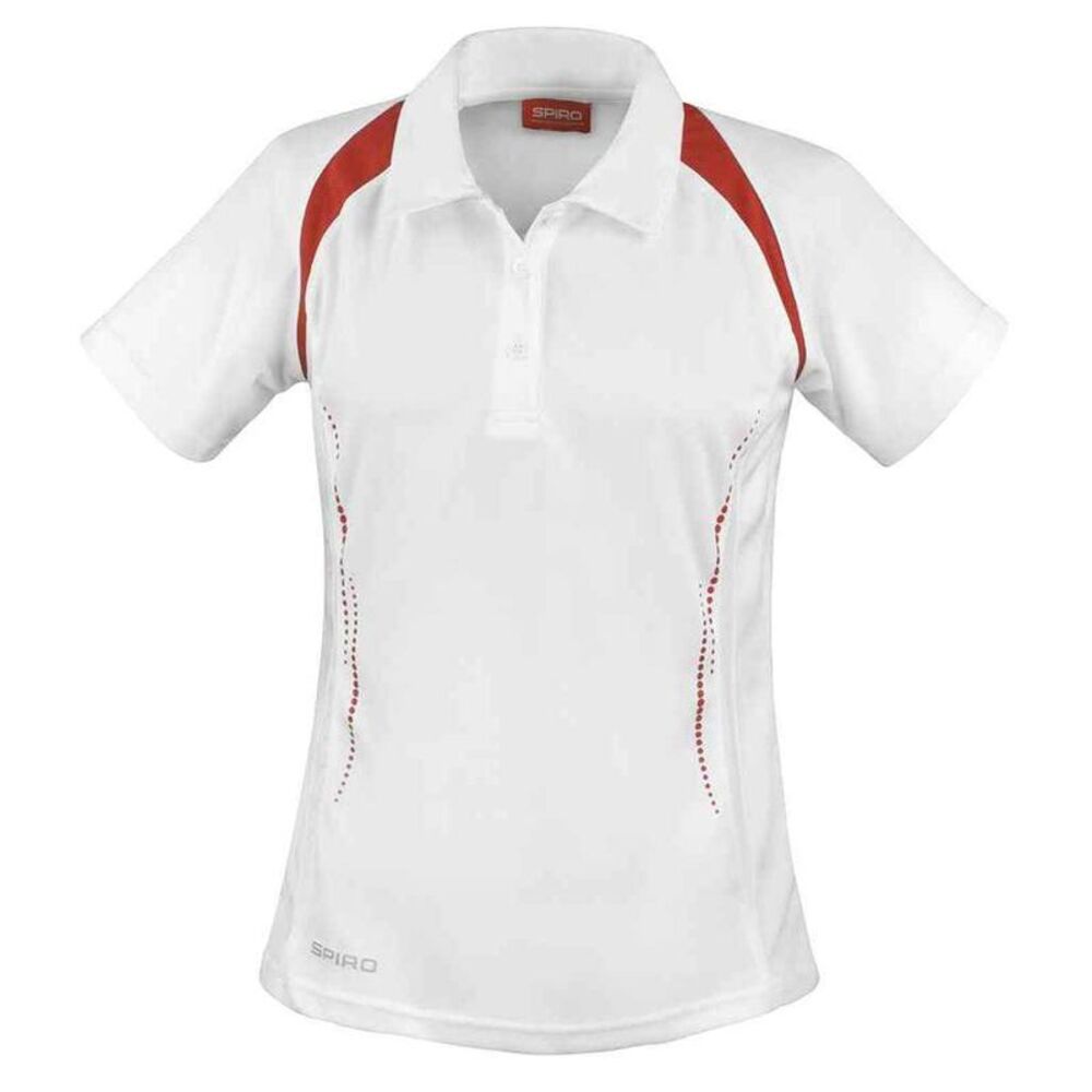 Spiro Womens/Ladies Team Spirit Polo Shirt / White/Red